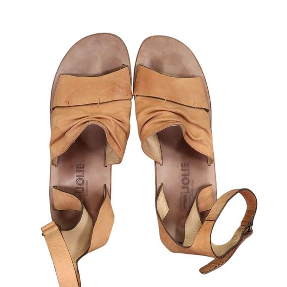 Michael Jolie Shoes Womens 40.5 Heel Sandals Leather Fashion Ankle Strap Brown - Picture 8 of 16